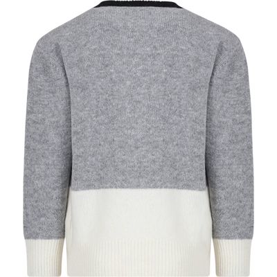 Shop Marni Grey Sweater For Girl With Logo