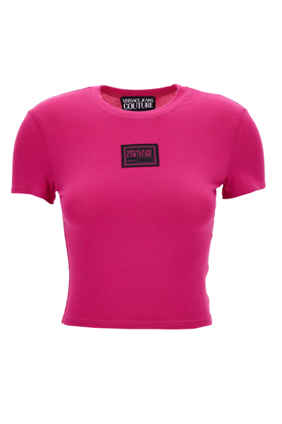 Shop Versace Jeans Couture T-shirt In Fuxia