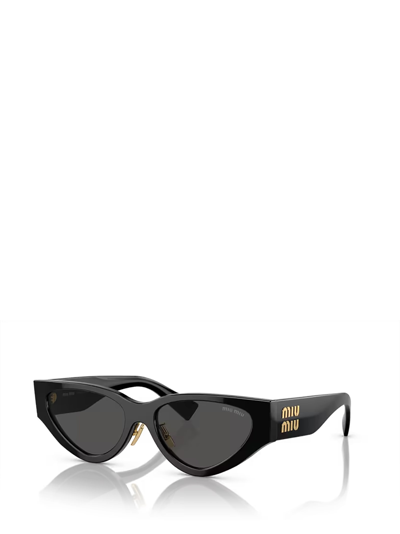Shop Miu Miu Mu 03zs Black Sunglasses