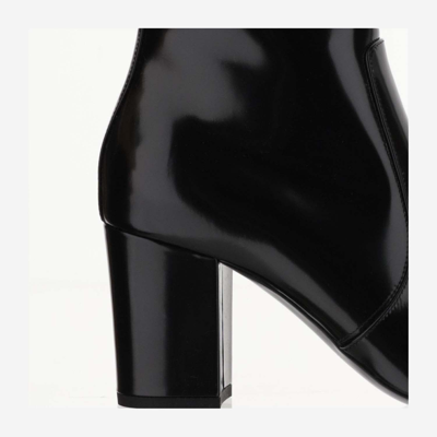 Shop Saint Laurent Glossy Leather Betty Boots In Black