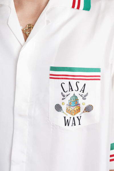Shop Casablanca Shirt In White Silk