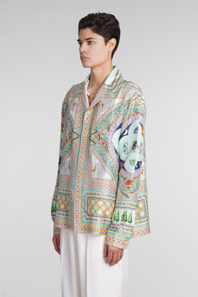 Shop Casablanca Shirt In Multicolor Silk