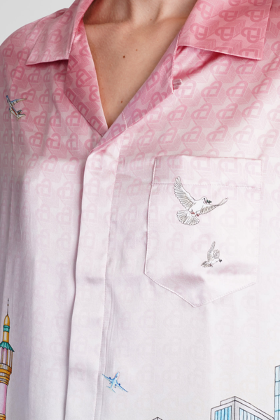 Shop Casablanca Shirt In Rose-pink Silk