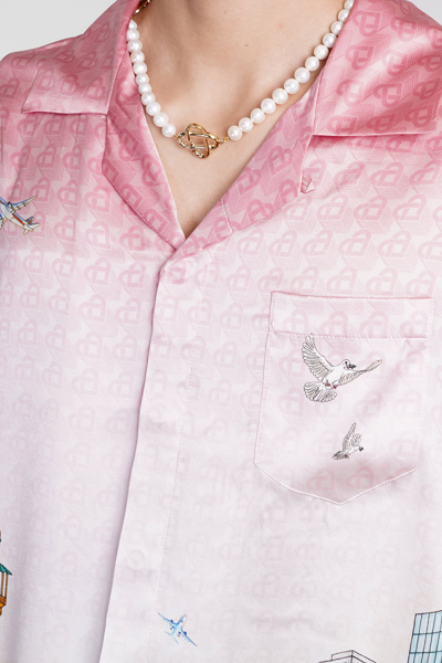 Shop Casablanca Shirt In Rose-pink Silk