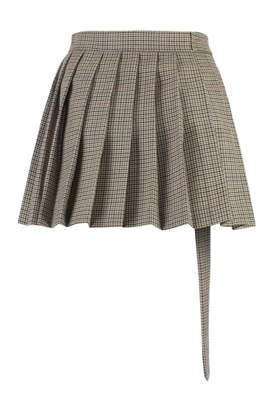 Shop Ami Alexandre Mattiussi Wool Mini Skirt In Beige