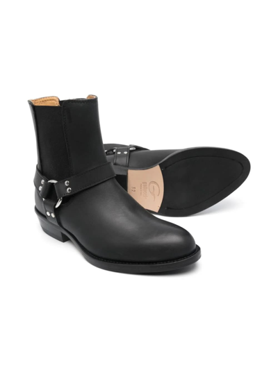 Gallucci Strap-detail Leather Boots In Black