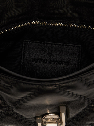 Shop Marc Jacobs The Quilted Leather J Marc Shoulder Bag In Black