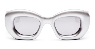 Shop Loewe Lw40117i - Silver / Grey Sunglasses