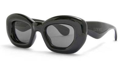 Shop Loewe Lw40117i - Shiny Black Sunglasses In Black Shine