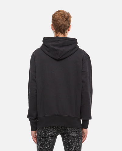 Shop Versace Jeans Couture Printed Cotton Hoodie In Black