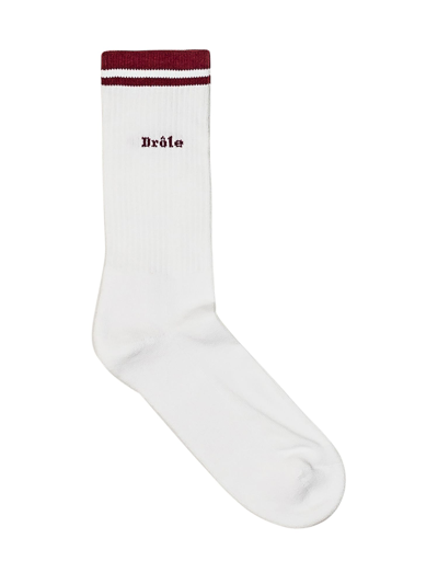 Shop Drôle De Monsieur Socks With Logo In Bordeaux