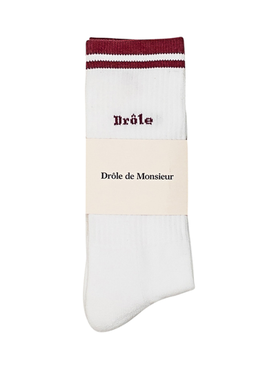 Shop Drôle De Monsieur Socks With Logo In Bordeaux