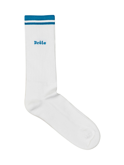 Shop Drôle De Monsieur Socks With Logo In Blue
