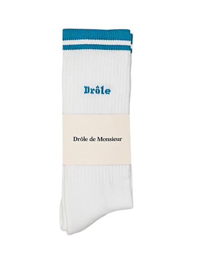 Shop Drôle De Monsieur Socks With Logo In Blue