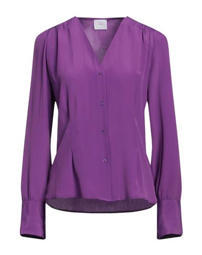 Shop Merci .., Woman Shirt Mauve Size S Acetate, Viscose In Purple