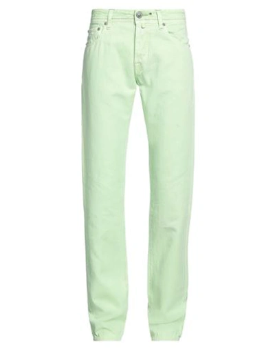 Shop Jacob Cohёn Man Pants Light Green Size 31 Cotton, Linen