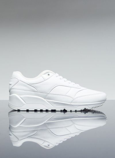 Shop Saint Laurent Bump Leather Sneakers In White