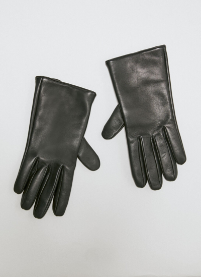 Shop Saint Laurent Cassandre Short Gloves In Black