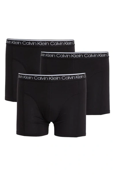 Shop Calvin Klein 3-pack Stretch Cotton Boxer Briefs In Ub1 Black