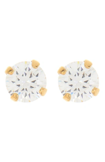 Sterling Forever Cz Stud Earrings In Gold
