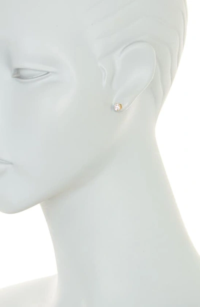 Sterling Forever Cz Stud Earrings In Gold