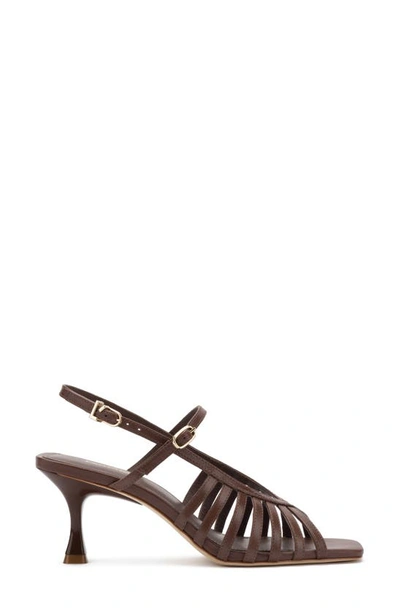 Larroude Leandra Strappy Slingback Sandal In Brown