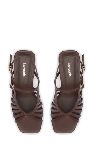 Larroude Leandra Strappy Slingback Sandal In Brown