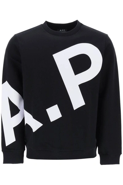 Shop Apc A.p.c. Cory Crew-neck Sweatshirt With Print In Black
