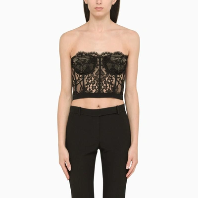 Shop Alexander Mcqueen Lace Corset In Black