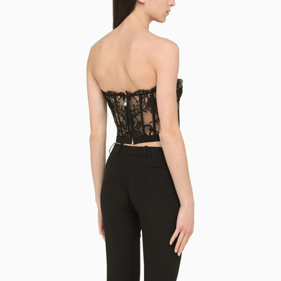 Shop Alexander Mcqueen Lace Corset In Black