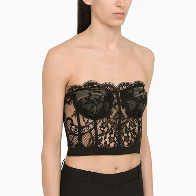 Shop Alexander Mcqueen Lace Corset In Black