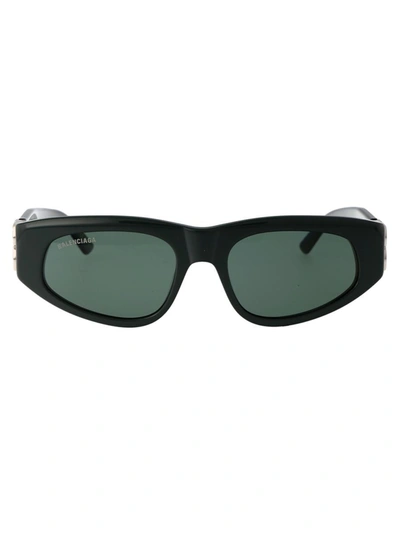 Shop Balenciaga Sunglasses In 019 Green Silver Green