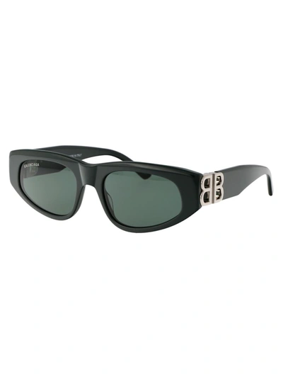 Shop Balenciaga Sunglasses In 019 Green Silver Green