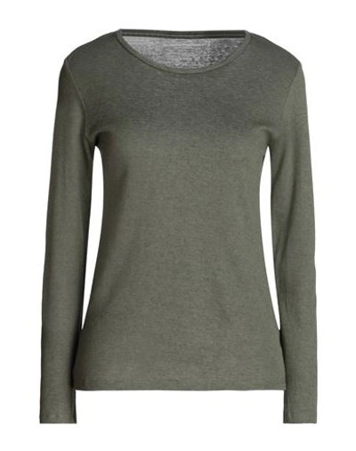 Shop Majestic Filatures Woman T-shirt Green Size 1 Cotton, Cashmere