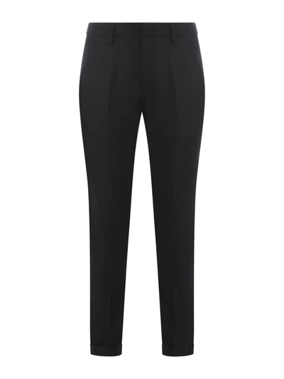 Dondup Straight-leg Virgin Wool Trousers In Grey