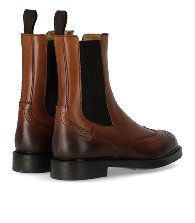 Shop Doucal's Deco' Brown Chelsea Boot In Leather
