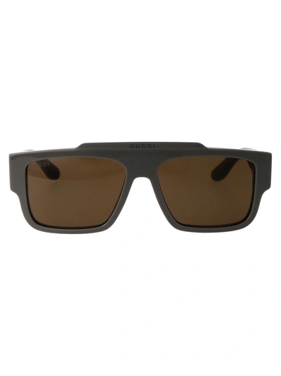 Shop Gucci Sunglasses In 003 Grey Grey Brown