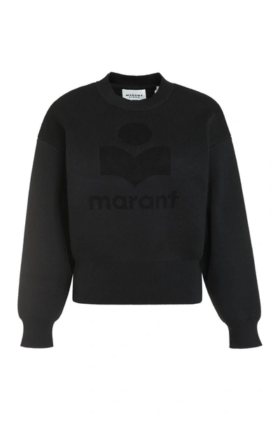 Shop Isabel Marant Étoile Ailys Cotton Blend Crew-neck Sweater In Black