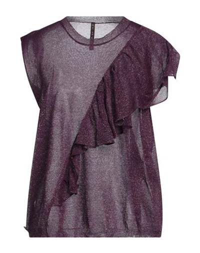 Shop Manila Grace Woman Top Mauve Size L Viscose, Polyester In Purple