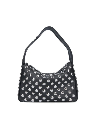 Khaite Elena Small Studded Leather Shoulder Bag In Black