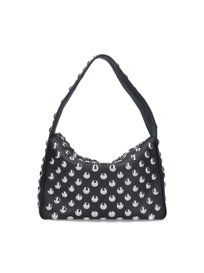 Khaite Elena Small Studded Leather Shoulder Bag In Black
