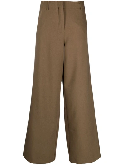 Shop Alysi Wide-leg Trousers In Brown
