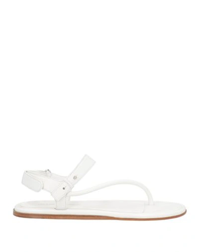 Shop Emporio Armani Woman Thong Sandal White Size 5.5 Leather