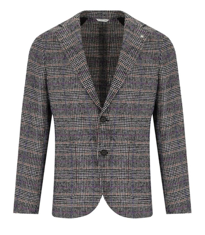 Shop Manuel Ritz Grey Prince Of Wales Single Breasted Jacket