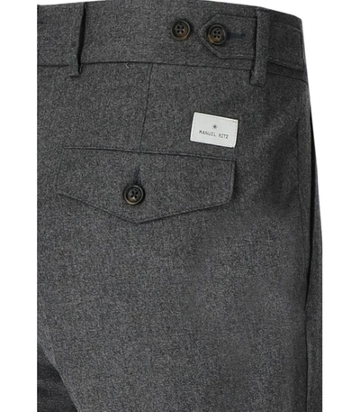 Shop Manuel Ritz Grey Wool Baggy Fit Trousers
