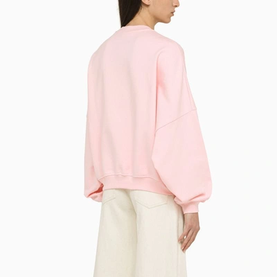 Shop Marni Wide Crew-neck Sweatshirt In Pink