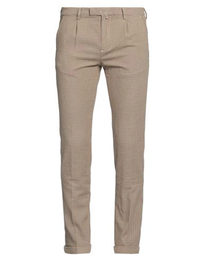 Shop Briglia 1949 Man Pants Sand Size 35 Cotton, Polyester, Linen, Elastane In Beige