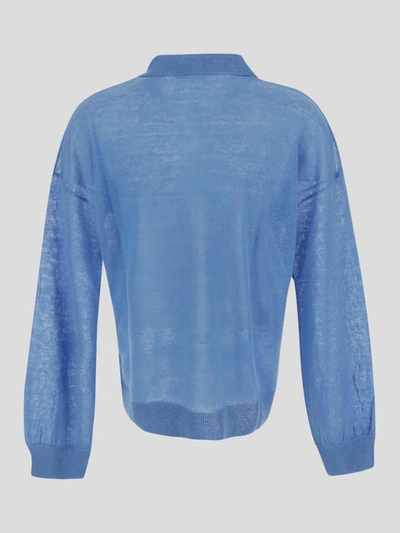 Shop Ballantyne Knit Polo In Clear Blue