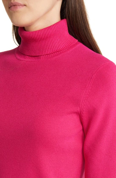 Shop Anne Klein Short Sleeve Turtleneck Sweater In Amaranth