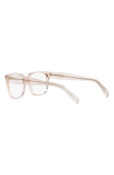 Prada 55mm Rectangular Optical Glasses In Pink